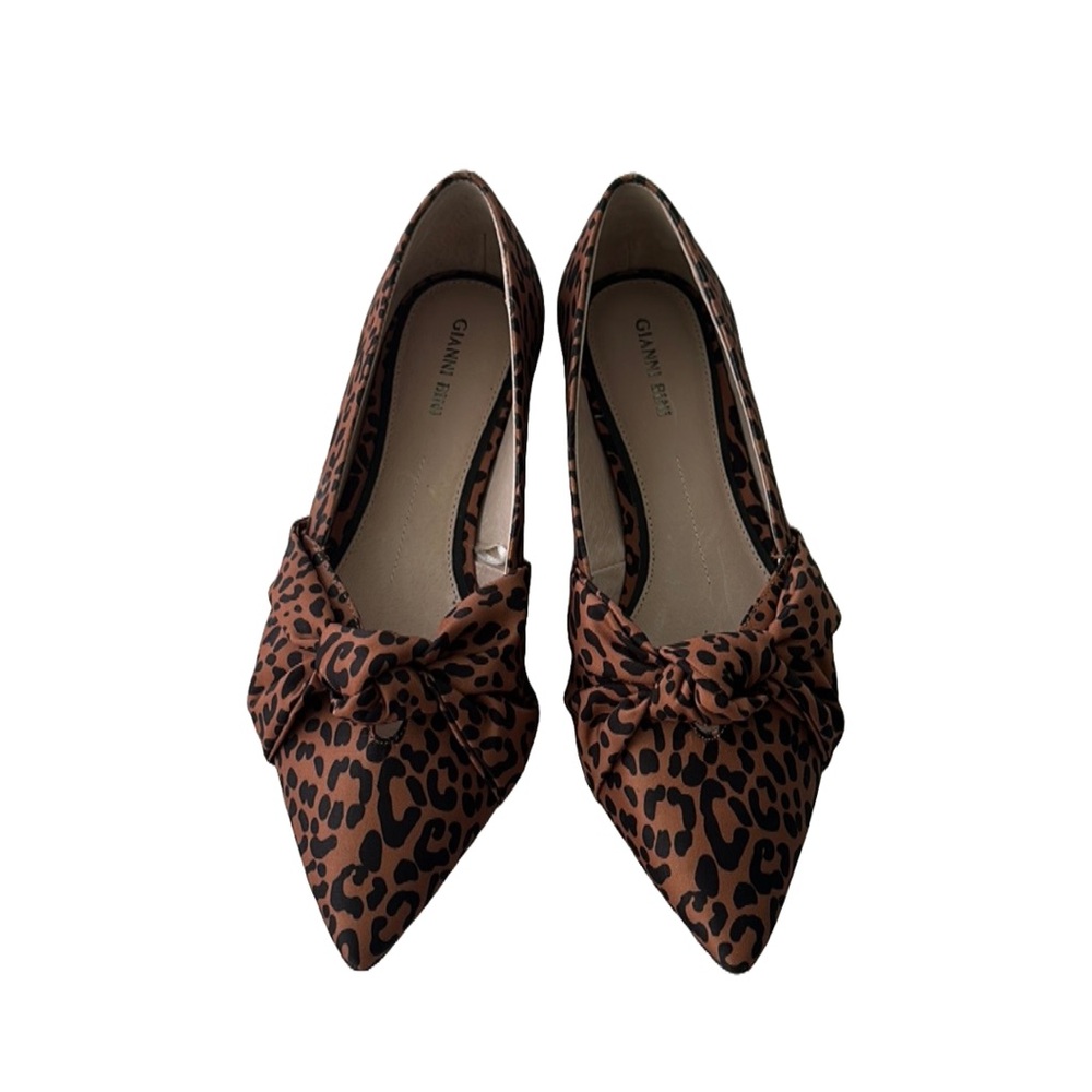 Gianni Bini Animal Print Knot Pointed Toe Loafers Flats Size 9.5 - Picture 9 of 12